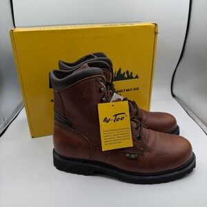 AdTec 8" Full-Grain‎ Tumbled Leather Work Boots Mens 10.5 M Brown Plain Toe 1623